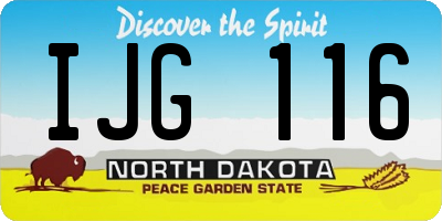 ND license plate IJG116