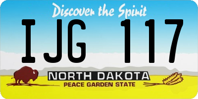 ND license plate IJG117