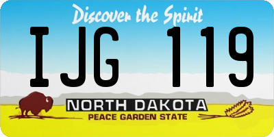 ND license plate IJG119