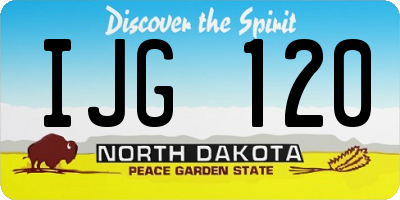ND license plate IJG120