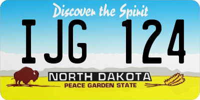 ND license plate IJG124