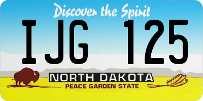 ND license plate IJG125