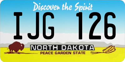 ND license plate IJG126