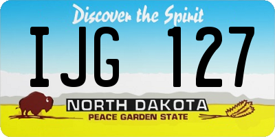 ND license plate IJG127