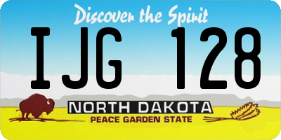 ND license plate IJG128