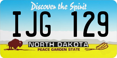 ND license plate IJG129
