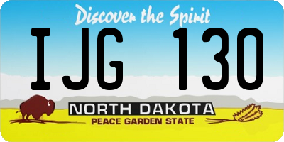 ND license plate IJG130