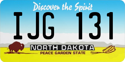 ND license plate IJG131