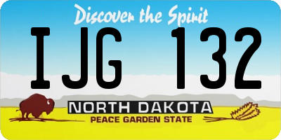 ND license plate IJG132