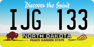 ND license plate IJG133