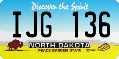 ND license plate IJG136