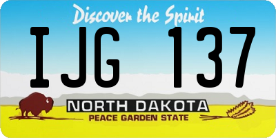 ND license plate IJG137