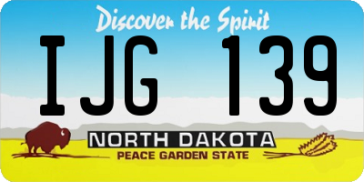 ND license plate IJG139