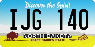 ND license plate IJG140