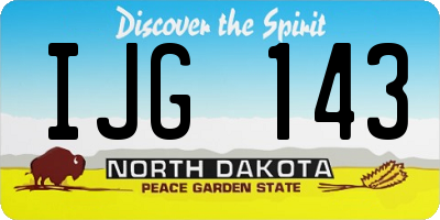 ND license plate IJG143