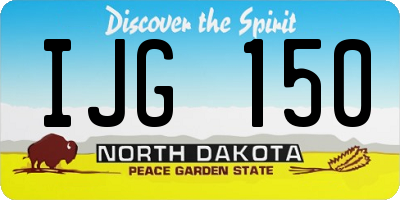 ND license plate IJG150