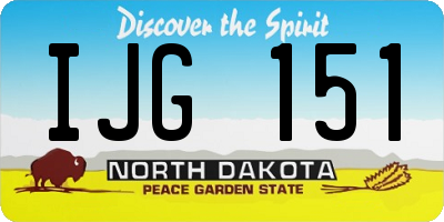 ND license plate IJG151