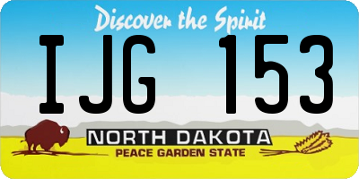 ND license plate IJG153