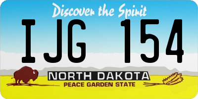ND license plate IJG154