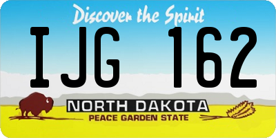 ND license plate IJG162