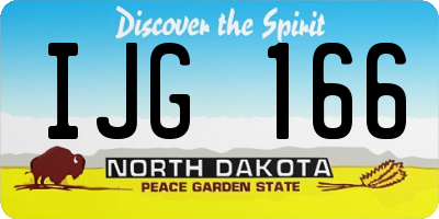 ND license plate IJG166