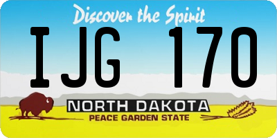 ND license plate IJG170