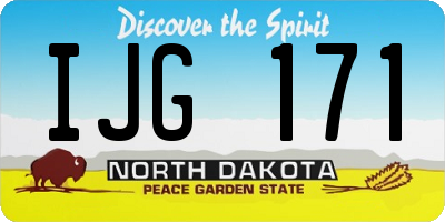 ND license plate IJG171