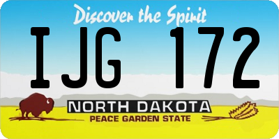 ND license plate IJG172