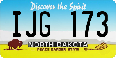 ND license plate IJG173