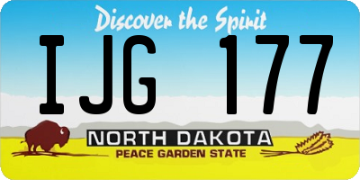 ND license plate IJG177