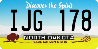ND license plate IJG178