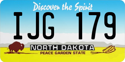 ND license plate IJG179