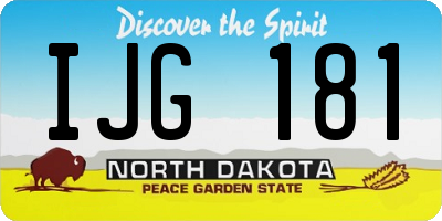 ND license plate IJG181