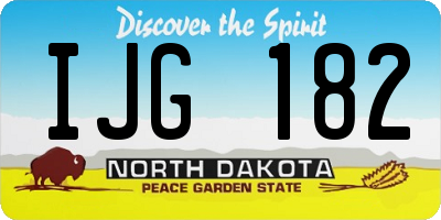 ND license plate IJG182