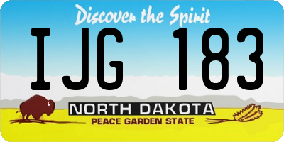ND license plate IJG183