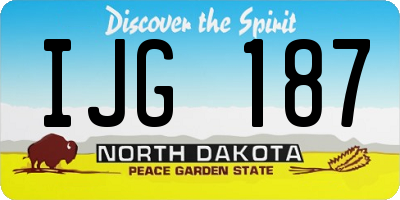 ND license plate IJG187
