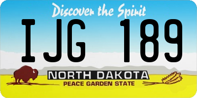 ND license plate IJG189