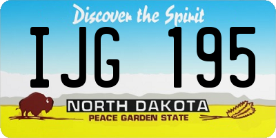 ND license plate IJG195
