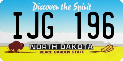 ND license plate IJG196
