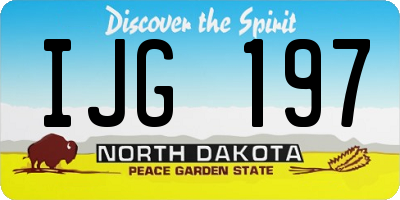 ND license plate IJG197