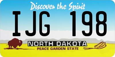 ND license plate IJG198
