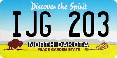 ND license plate IJG203