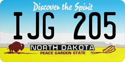 ND license plate IJG205