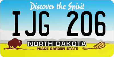 ND license plate IJG206