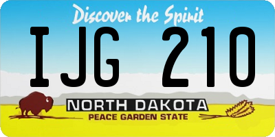 ND license plate IJG210