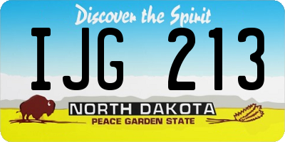 ND license plate IJG213