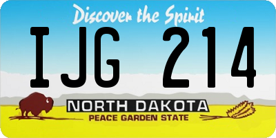 ND license plate IJG214