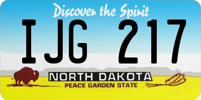 ND license plate IJG217