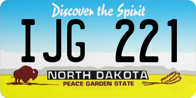 ND license plate IJG221