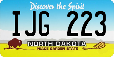 ND license plate IJG223